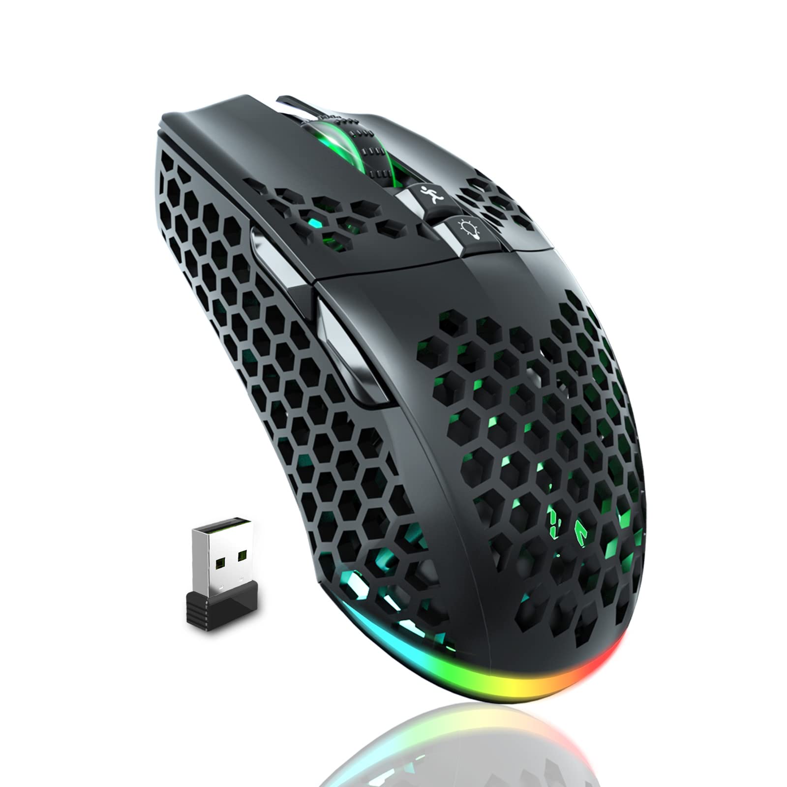 Wireless Gaming Mouse, Tri-Modes with Two Side Buttons
