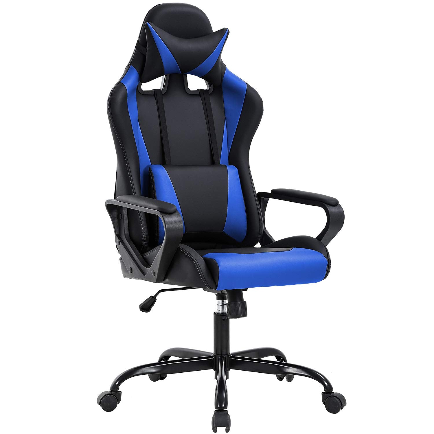 BestOffice High-Back Gaming Chair PC Office Chair Computer Racing Chair PU Desk Task Chair Ergonomic Executive Swivel Rolling Chair with Lumbar Support for Back Pain Women, Men,White