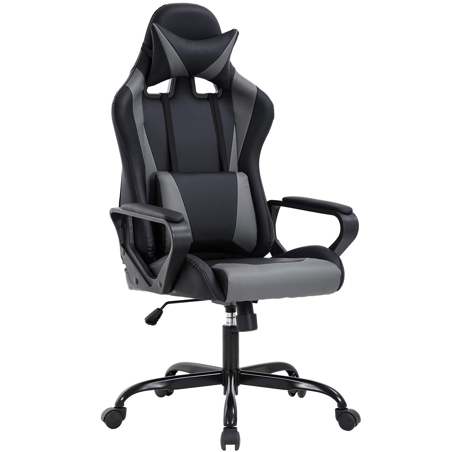 BestOffice High-Back Gaming Chair PC Office Chair Computer Racing Chair PU Desk Task Chair Ergonomic Executive Swivel Rolling Chair with Lumbar Support for Back Pain Women, Men,White