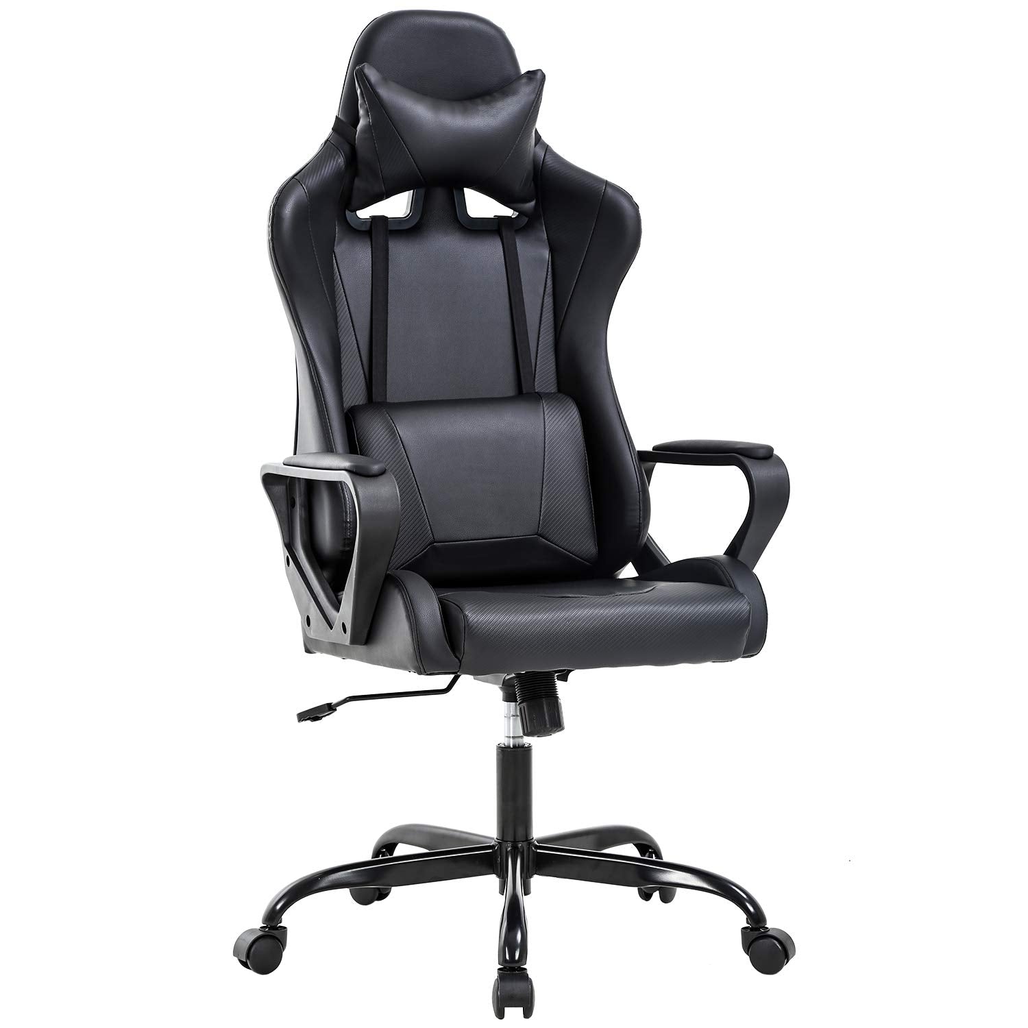 BestOffice High-Back Gaming Chair PC Office Chair Computer Racing Chair PU Desk Task Chair Ergonomic Executive Swivel Rolling Chair with Lumbar Support for Back Pain Women, Men,White